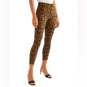 L'AGENCE camel women’s denim pants. Margot high rise skinny. Leopard print